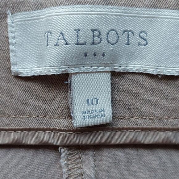 TALBOTS Tan Ankle Pants Twill Flat Front 10 - Picture 10 of 12